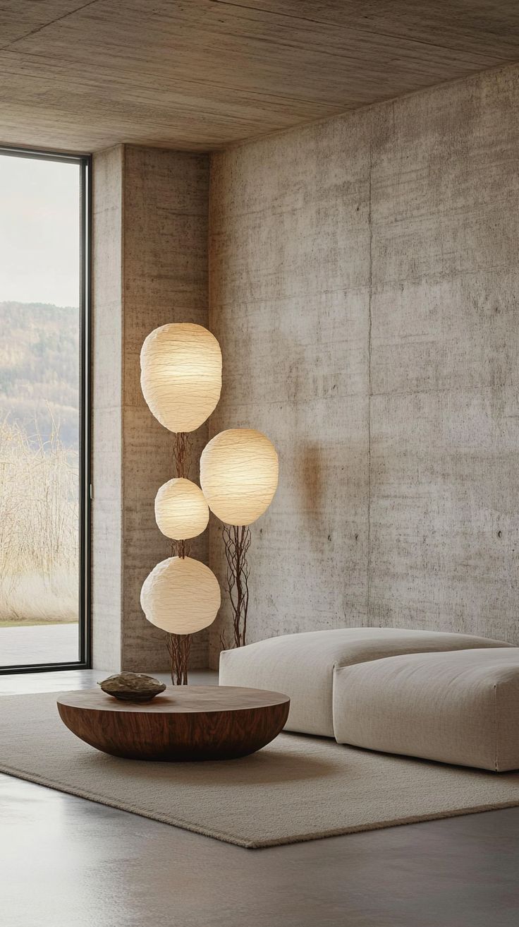 Muted neutrals and textured wallpaper