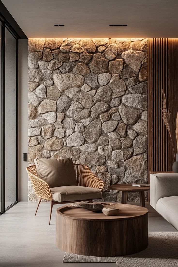 textured stone feature wall