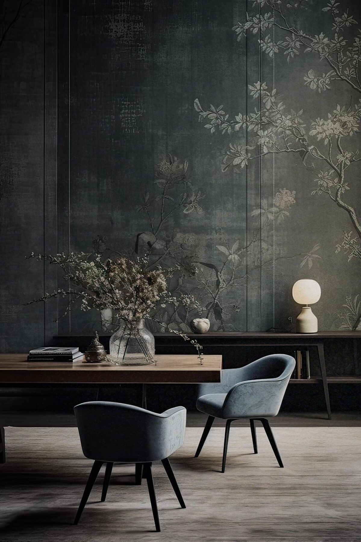 flower patterened wallpaper