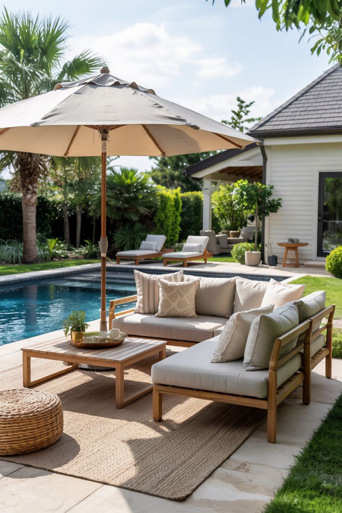 Poolside lounges in homes